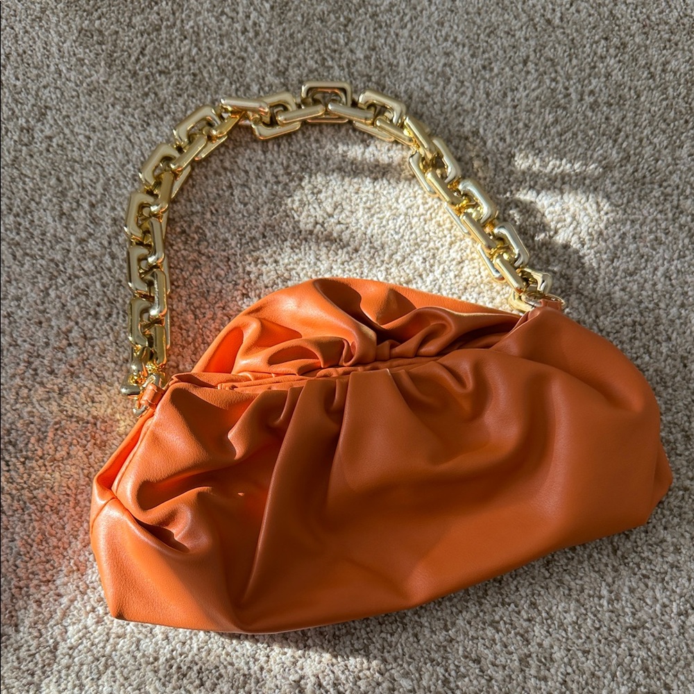 Orange Chain Strap Bag